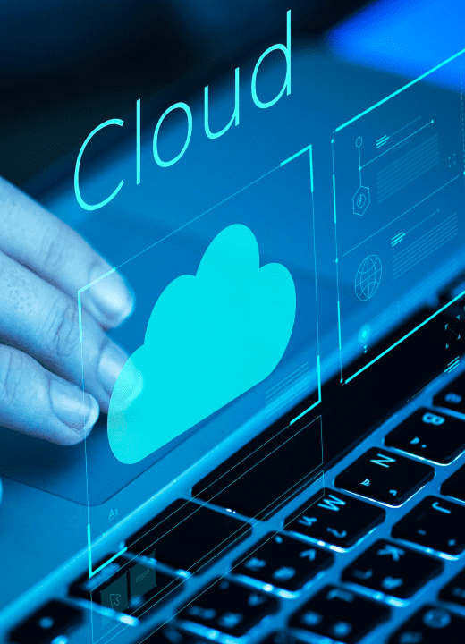 Cloud computing concept: A network of interconnected servers storing and processing data, accessible from anywhere.